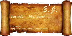 Berkó József névjegykártya