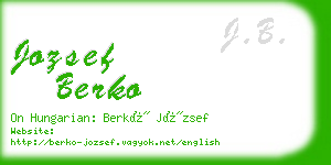 jozsef berko business card